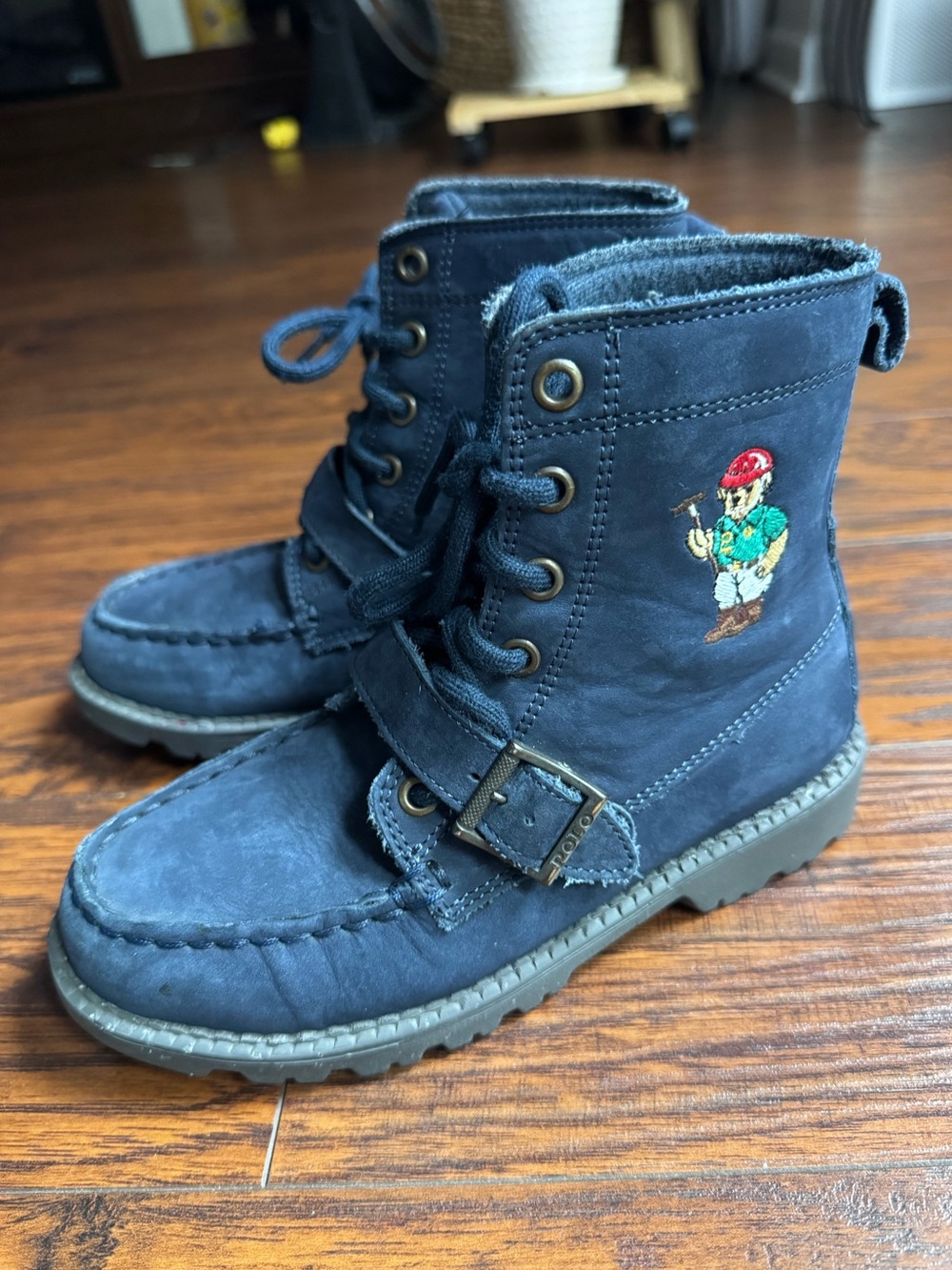 {Polo Ralph Lauren} Ranger Hi II Navy Suede Polo Bear Boots